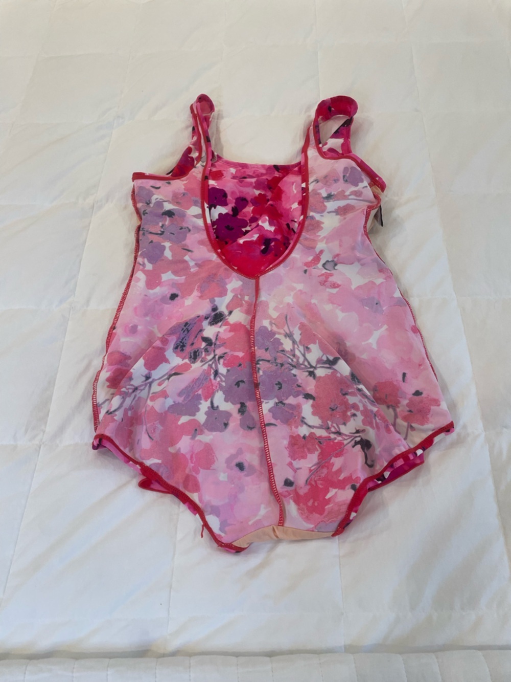 Shore Shapes Size 14 One Piece Swimsuit Pink with Faux Wrap Looking Skirt - Picture 12 of 13